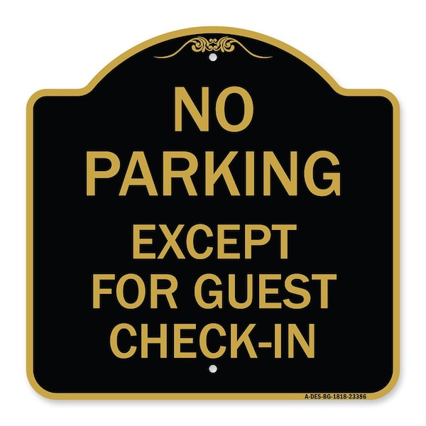 Signmission Parking Reserved for Guests Only, Black & Gold Aluminum Architectural Sign, 18" x 18", BG-1818-23386 A-DES-BG-1818-23386 - main